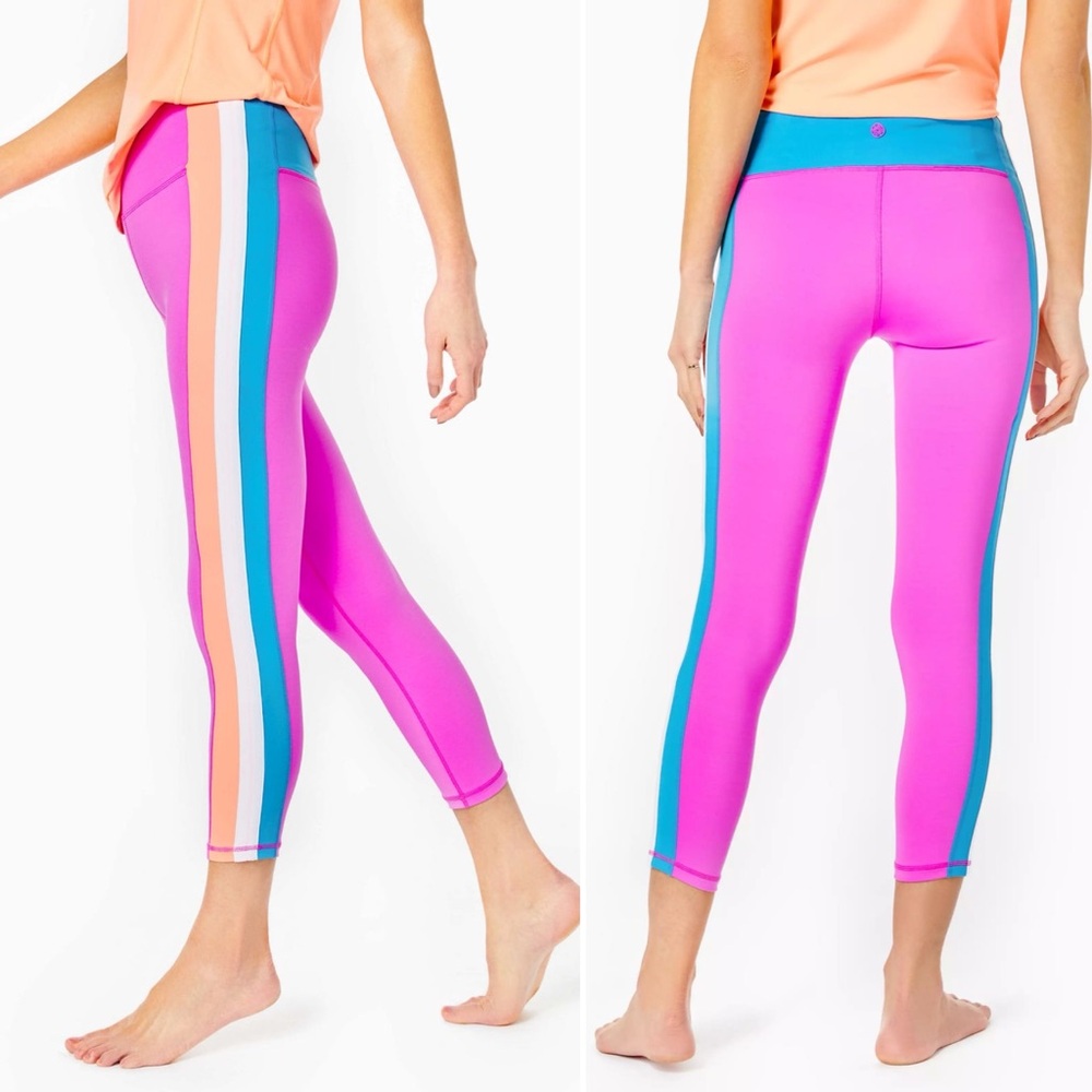 Lilly Pulitzer Weekender High Rise Leggings Preppy Amethyst Crop Luxletic Sz XS